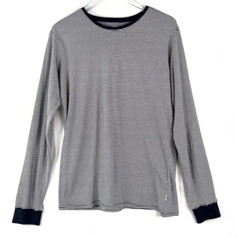 Banks Journal Navy White Striped Long Sleeve Tee Crewneck Millennial Small NEW